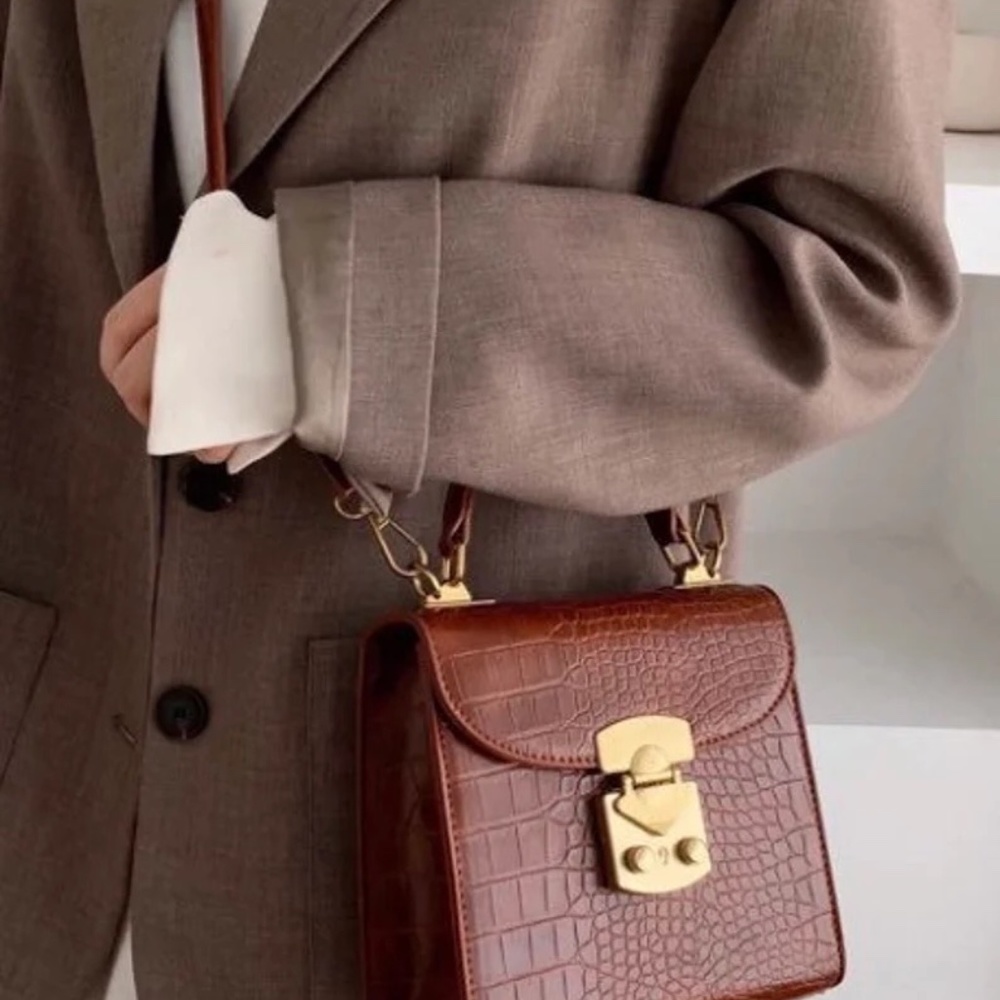 SALE! Small Mini Stone Pattern Crossbody | Shoulder | Square bag PU Leather